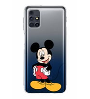 Samsung Galaxy M31s  Kamera Korumalı Kapak Mickey Mouse Tasarımlı  Şeffaf  Kılıf