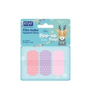 Kraf Index Film (PP) Pop-Up 3 Renk x 20 yp 42x19 mm Pastel Puantiyeli 4219-1 (Karışık)