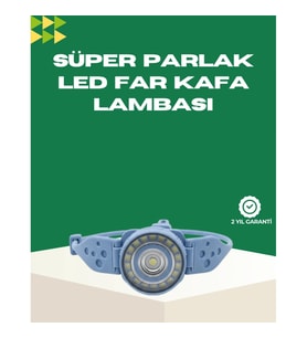 Mey İthalat® LED Kafa Lambası Kamp Yürüyüş ve Gece Kullanımı İçin
