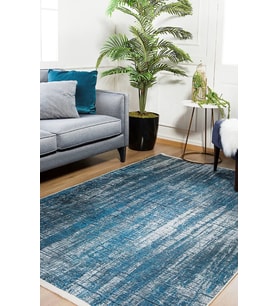 Dijital Kaymaz Yıkanabilir Mavi Modern Salon Halısı Mutfak Halısı Koridor Halısı Yolluk HLN1370