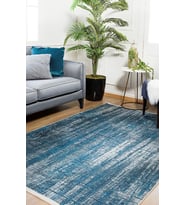 Dijital Kaymaz Yıkanabilir Mavi Modern Salon Halısı Mutfak Halısı Koridor Halısı Yolluk HLN1370