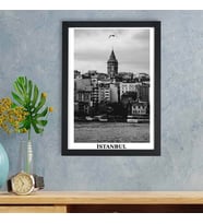 Nostaljik İstanbul Manzaralı Yapışkanlı Çerçeve – Galata Kulesi Poster Tablo