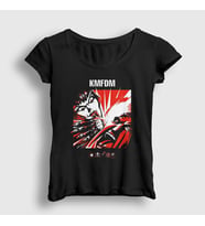 Presmono Kadın Siyah Symbols Rock Kmfdm T-Shirt 540120tt