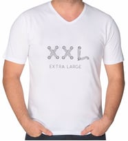 BK Gift Extra Large Tasarımlı V Yaka Tişört-1 (Beyaz)