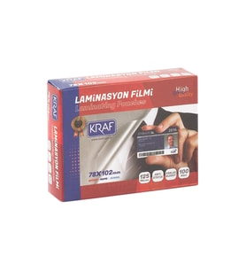 Laminasyon 125 Mikron 78mm X 102mm 100 Lü Paket