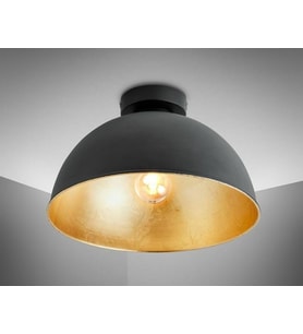Rsylight Retro Metal Dekoratif Rustik Siyah Tavan Plofyoner Avize Çap 30 cm