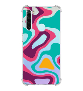 Xiaomi Redmi Note 8 Köşe Korumalı Antişok Kapak Renkli Desen Tasarımlı Şeffaf Silikon Kılıf