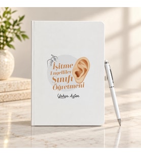 İşitme Engelliler Öğretmenine İsme Özel Defter ve Kalem Seti