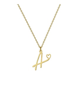 Kişiye Özel Mini Kalp Harf Kolye 925K Gümüş (Gold)