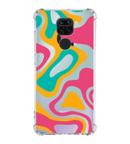 Xiaomi Redmi Note 9 Köşe Korumalı Antişok Kapak Renkli Desen Tasarımlı Şeffaf Silikon Kılıf