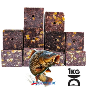 Hedyex 1Kg Sazan Küspesi Delikli Küp Çilekli Mısır Küspesi Kare