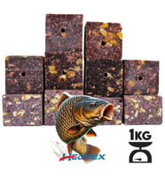 Hedyex 1Kg Sazan Küspesi Delikli Küp Çilekli Mısır Küspesi Kare