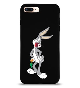 Apple iPhone 7 Plus Uyumlu Lansman Kılıf Bugs Bunny Tasarımlı Altı Kapalı İçi Kadife Kaplı  Kapak (Şeffaf)
