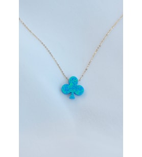 Opal Taşlı Gold Kolye