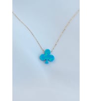 Opal Taşlı Gold Kolye