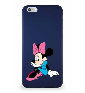Apple iPhone 6S Plus Soft Premier Kapak Minnie Mouse-E Tasarımlı Silikon Kılıf - Lacivert (Şeffaf)