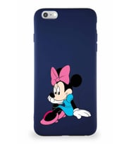 Apple iPhone 6S Plus Soft Premier Kapak Minnie Mouse-E Tasarımlı Silikon Kılıf - Lacivert (Şeffaf)