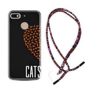 General Mobile GM8 Go GM9 GM20 Pro Plus Kılıf Boyun Asklı Rasta Silikon Cats 1792