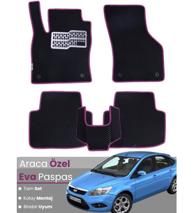 FORD FOCUS 2 HATCHBACK (2005-2011) Uyumlu EVA Paspas Tam Set–Araca Özel,Su Geçirmez