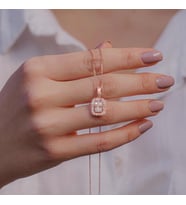 Baget Taşlı Rose Kaplama 925 Ayar Gümüş Kadın Kolye