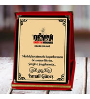 Orman Endüstri Mühendisi Baskılı Plaket (1. Tasarım)  Kişiye Özel (Kırmızı)