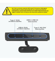 Tesla Model 3/Y için USB Şarj Cihazı - Çoklu Bağlantı Noktası ve Mavi LED Işıklı USB Hub