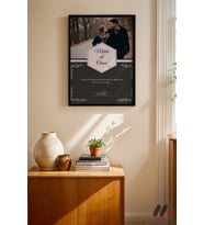 Kişiye Özel İsimli Çift Fotoğrafı Posteri, Siyah Çerçeveli Duvar Tablosu