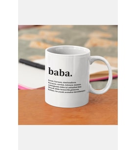 Baba Yazılı Kupa Bardak (Beyaz)