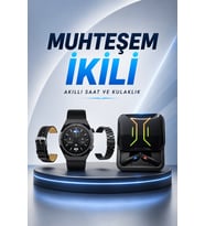 Dijital Göstergeli Bluetooth Kulaklık ve Bildirim Görebilen Akıllı Saat Alarm ve Titreşim