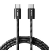 Lexroo Dynamic 4 Series 100W PD Hızlı Şarj Kablosu, Type-C to Type-C Örgülü Kablo 1 Metre - Siyah