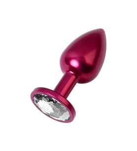 Metal Clear Taşlı Kırmızı  Plug Küçük Boy