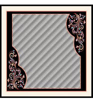 Geometrik Desen Black Seri Twill Eşarp Eşarp Askısı ile Birlikte 90x90 cm Siyah 