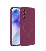 Samsung Galaxy A35 Uyumlu Kılıf M-safe Şarj Özellikli Zore Meta Kapak (Mürdüm)