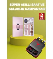 Powerbank Özellikli Bluetooth Kulaklık ve Nabız Ölçer Akıllı Saat Bileklik Hediyeli