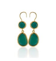 Kadir Jewellery 22 Ayar Altın Kaplama Kadın Taşlı Küpe -El İşçiliği Ve Hipoalerjenik Küpe