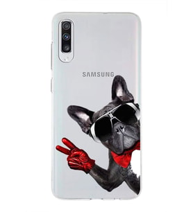 PrintiFy Samsung Galaxy A70s ile Uyumlu 1mm Slim Fit Köpek 2 050e Baskılı Şeffaf  Kılıf