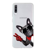 PrintiFy Samsung Galaxy A70s ile Uyumlu 1mm Slim Fit Köpek 2 050e Baskılı Şeffaf  Kılıf
