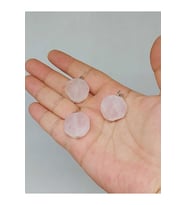 Pembe Kuvars Taşı Sekizgen Kolye Ucu (51944)