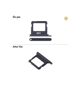 iPhone 16 Plus Sim İç Yuvası Tepsisi Aparatı Çekmecesi Kart Yuvası Tray Tekli (Siyah)