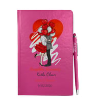 Sevgililer Gününe Özel Pembe Defter Kalem & Hediye Seti 35
