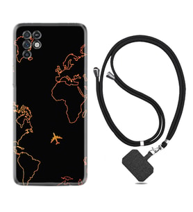 INFINIX Note 11 Pro Note 10 Hot 9 Play Kılıf Boyun Askılı Silikon Harita ve Uçak 1777