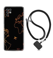 INFINIX Note 11 Pro Note 10 Hot 9 Play Kılıf Boyun Askılı Silikon Harita ve Uçak 1777