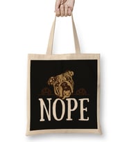 Nope Lazy English Bulldog Dog Lover Gift 01 Bez Çanta Uzun Saplı