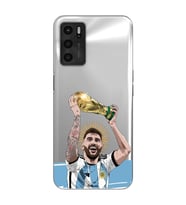 Oppo A16 / A55 Uyumlu Lionel Messi Arjantin Tasarımlı Şeffaf Telefon Kılıfı