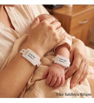 100 Adet Anne Bebek Kol Bandı Takip Bilekliği Beyaz - Doğumhane Kilitli - Sağlık Bakanlığı Uyumlu Seri Nolu