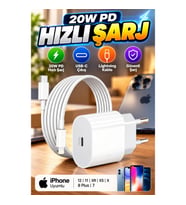 iPhone Uyumlu 20W PD Hızlı Şarj Adaptörü ve Lightning Kablo Seti – 12, 11, XR, XS, X, 8 Plus, 7