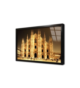 Milan Duomo Katedrali Çerçeveli Cam Tablo