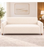peluş Lastikli Koltuk Örtüsü 3 kişilik Yıkanabilir Esnek Koltuk Kılıfı krem 180 x 230