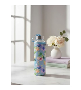 H2O Gül Desen Kılıflı Cam Matara 500 ML