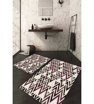 Dijital Baskılı Kaymaz Taban Yıkanabilir 2'li Klozet Takımı Banyo Paspası NDKZ-HT-112 (Bordo)